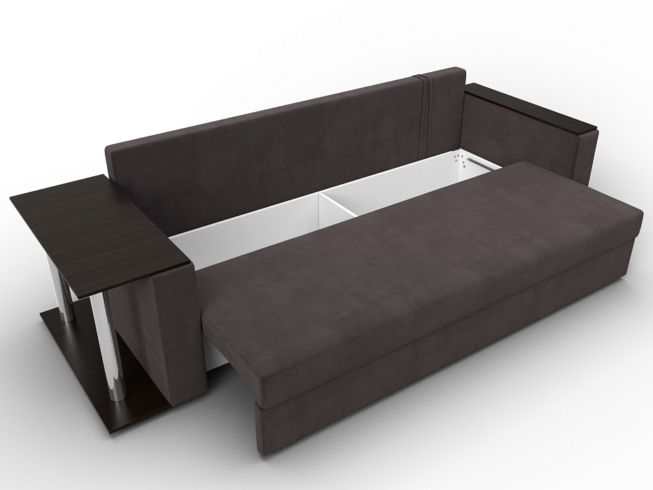 Диван прямой Атланта со столом слева (seven 727 коричневый)