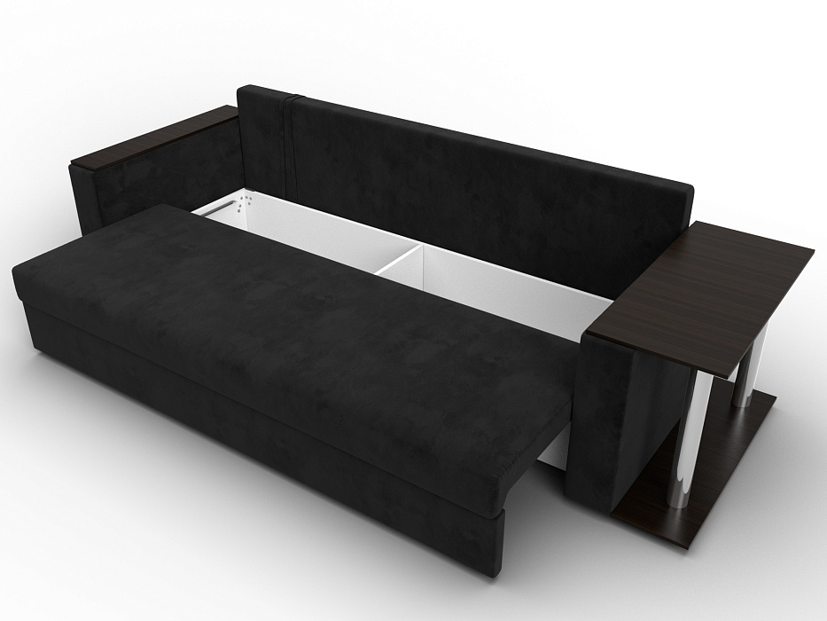 Диван прямой Атланта со столом справа (seven 35 черный)