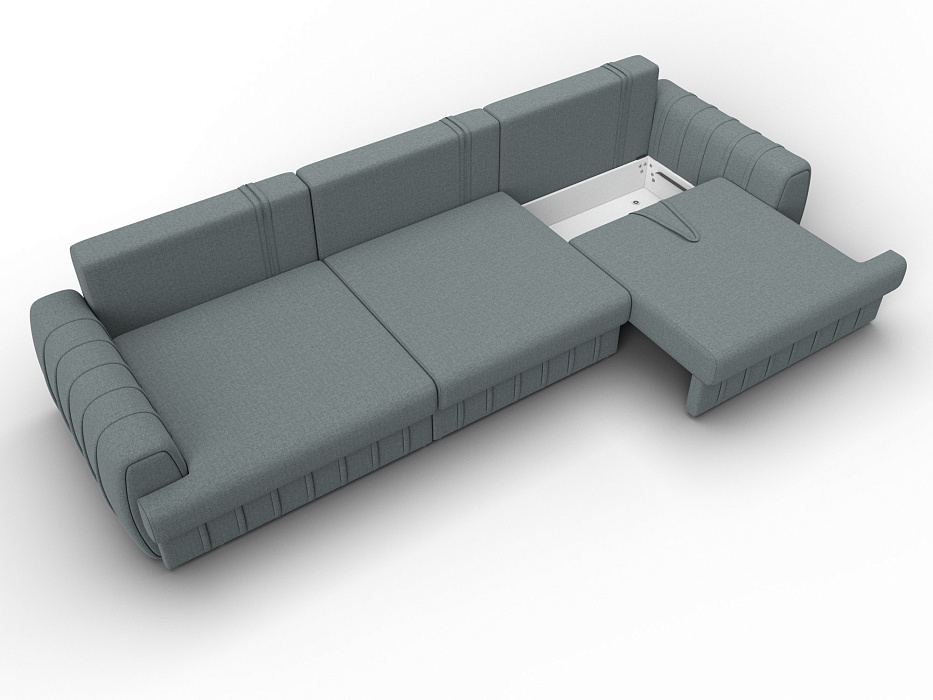 Диван прямой Лига-057 НПБ Лонг (амур 07 серый)