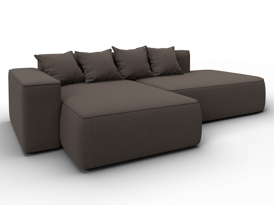 Диван угловой Лига-065 угол левый (амур 05 коричневый)