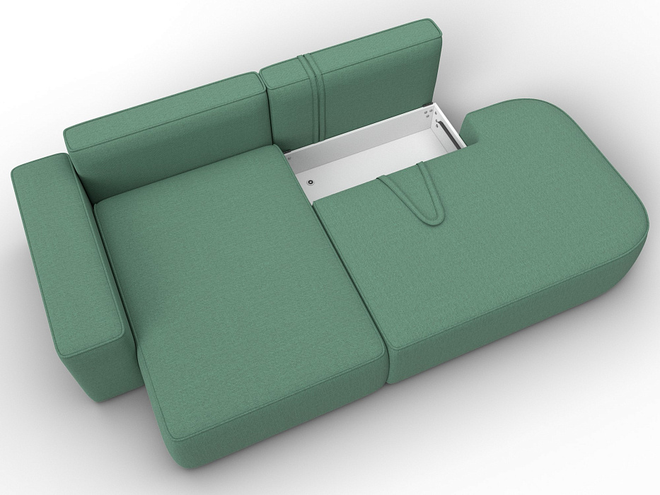 Диван угловой Лига-065 угол левый (амур 11 зеленый)