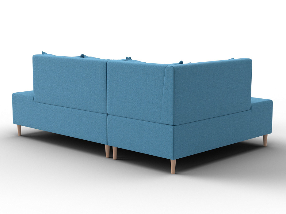 Диван угловой модульный с пуфом Лига-126 угол левый (амур 10 голубой)