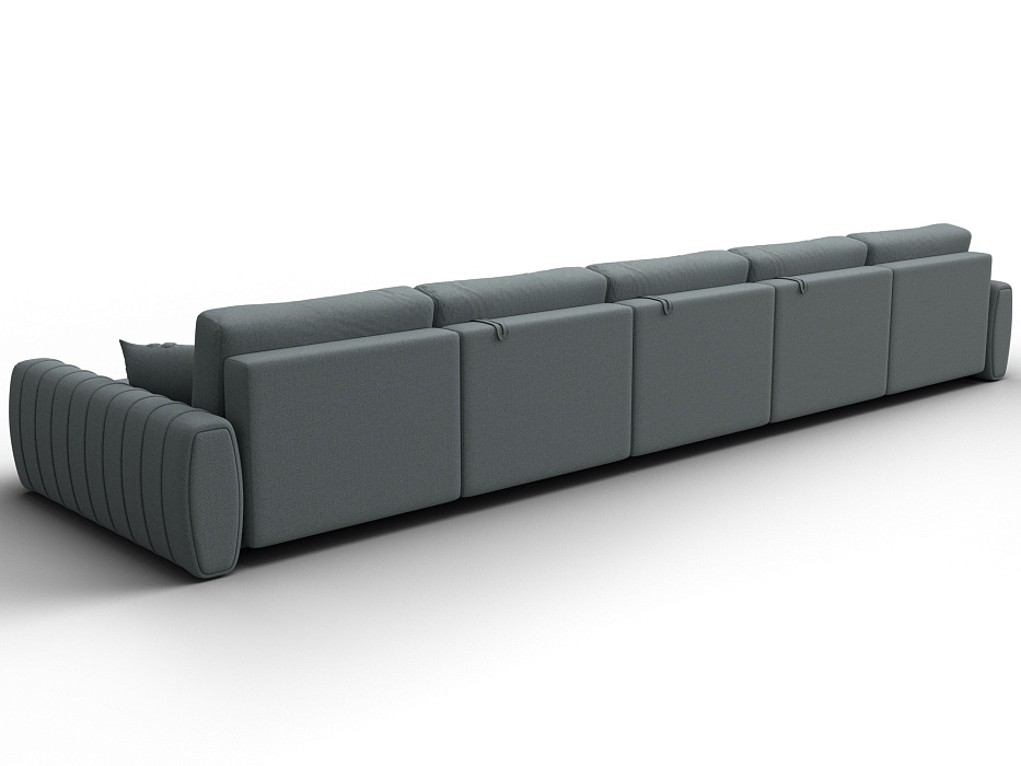 Диван П-образный Лига-057 НПБ МегаЛонг (амур 07 серый)