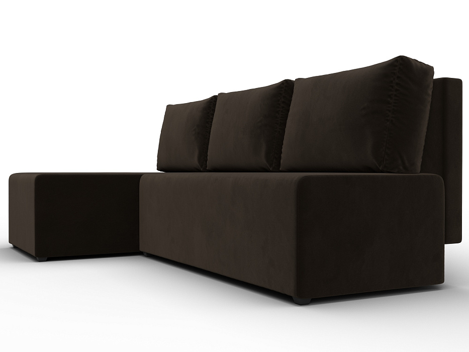 Диван угловой Поло левый угол (коричневый)