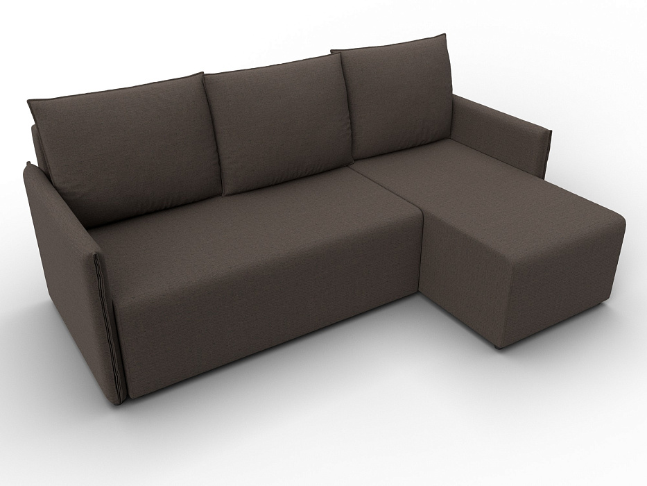 Диван угловой Лига-124 угол универсальный (амур 05 коричневый)