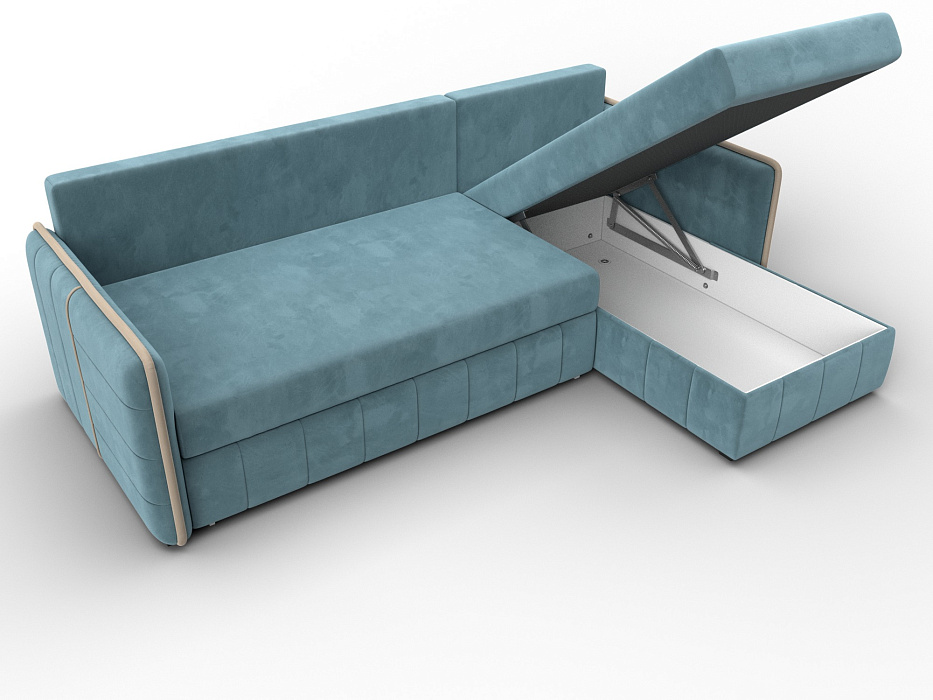 Диван угловой Лига-078 угол универсальный (seven 113 бирюзовый;seven 729 бежевый)