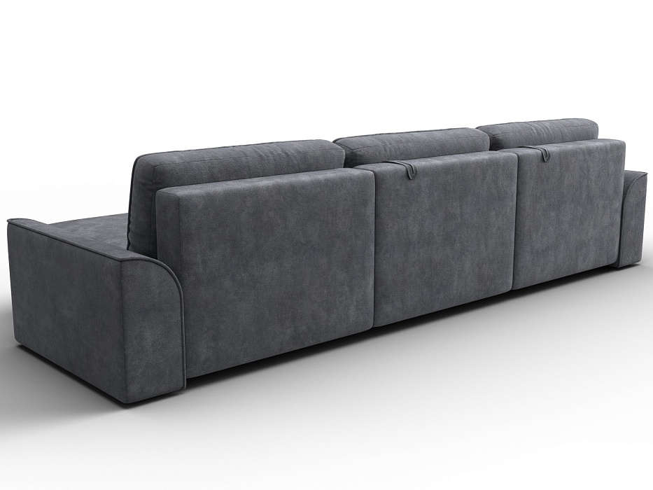 Диван угловой Лига-048 НПБ лонг (brut 16 темно-серый)