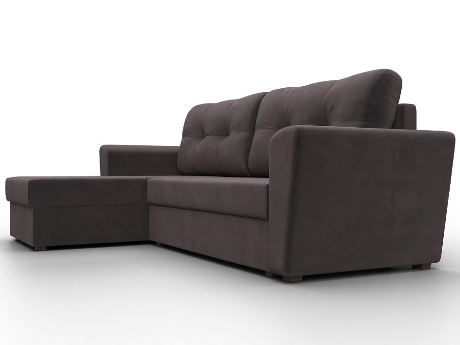 Диван угловой Амстердам Лайт левый угол (seven 727 коричневый)