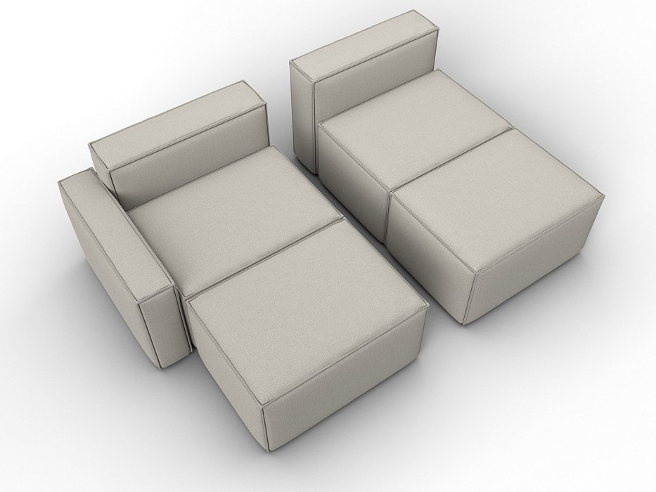 Диван угловой модульный Лига-063 угол левый (амур 02 бежевый)