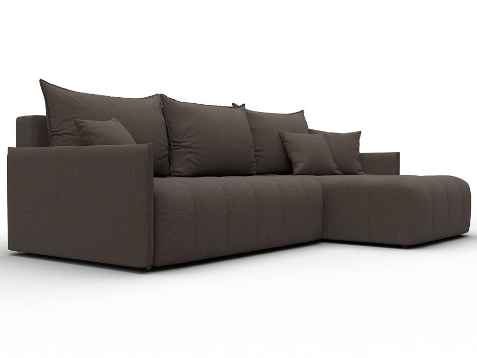 Диван угловой Лига-054 НПБ угол универсальный (амур 05 коричневый)