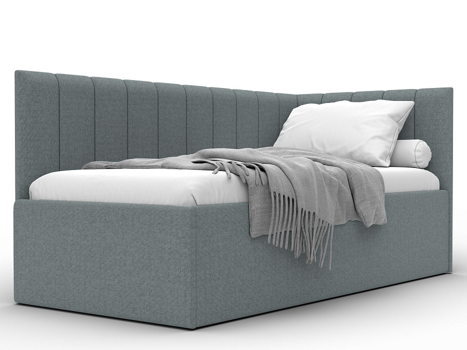 Кровать односпальная Лига-128 (90) (амур 07 серый)