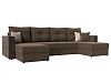 П-образный диван Валенсия (коричневый\бежевый)
