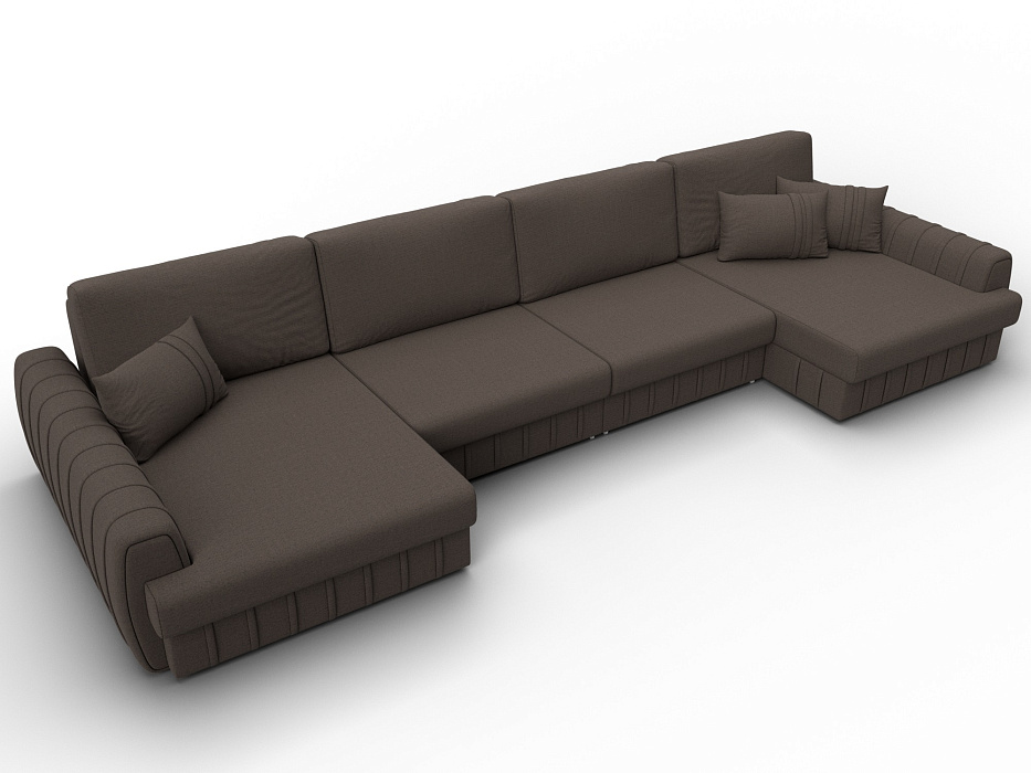 Диван П-образный Лига-057 НПБ Лонг (амур 05 коричневый)