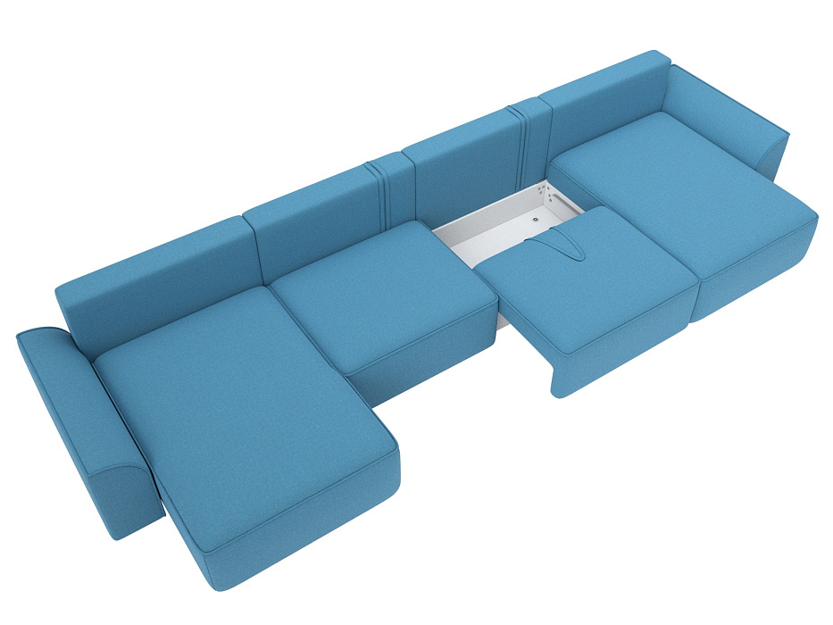Диван П-образный Лига-048 НПБ лонг (амур 10 голубой) Диван П-образный Лига-048 НПБ лонг (амур 10 голубой)