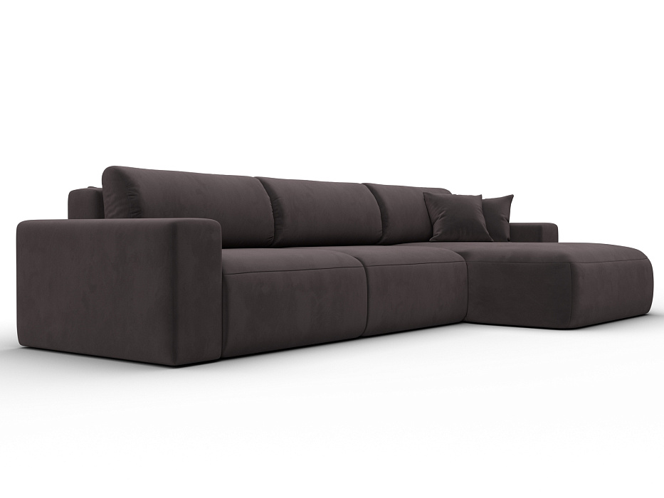 Диван угловой Лига-036 НПБ Классик Лонг правый угол (seven 727 коричневый)