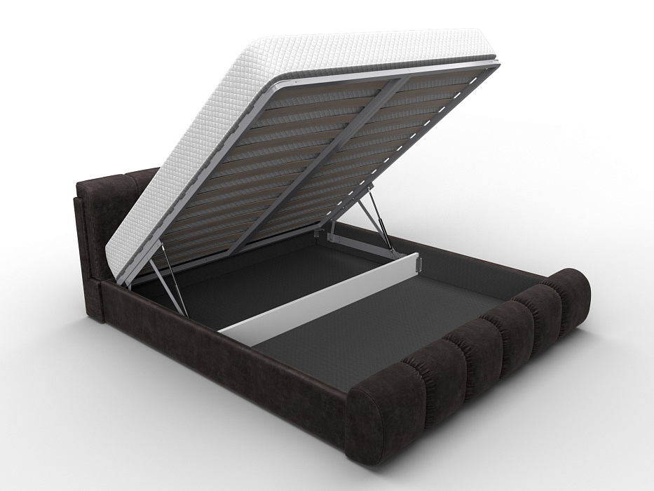 Кровать двуспальная Лига-132 (180) (brut 17 коричневый)