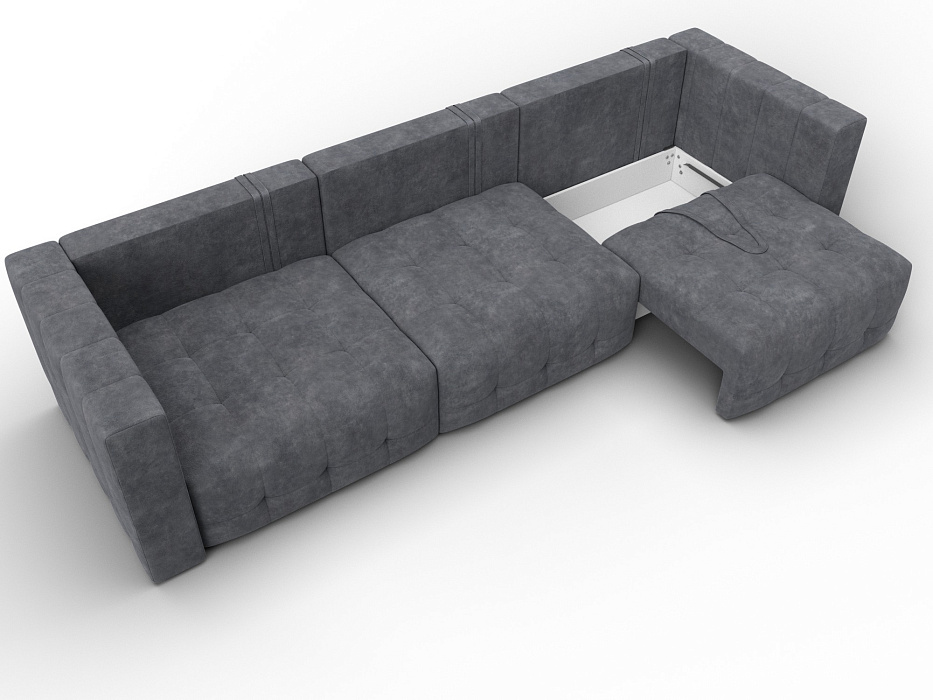 Диван прямой Лига-052 НПБ Лонг (brut 16 темно-серый)