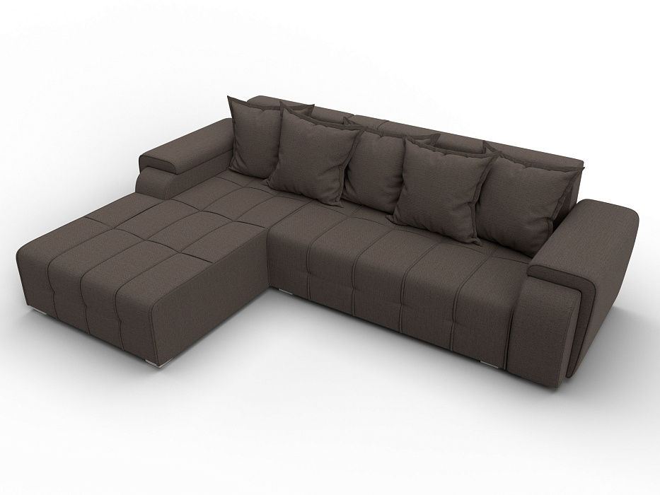 Диван угловой Лига-121 левый угол (амур 05 коричневый)