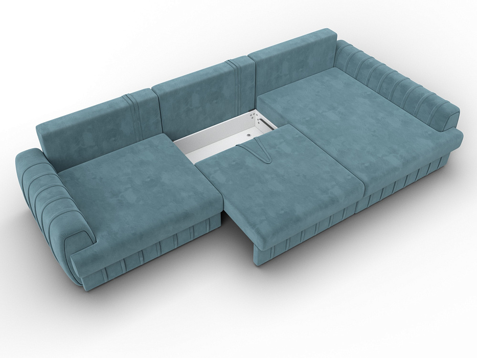Диван угловой Лига-057 НПБ Лонг угол правый (seven 113 бирюзовый)
