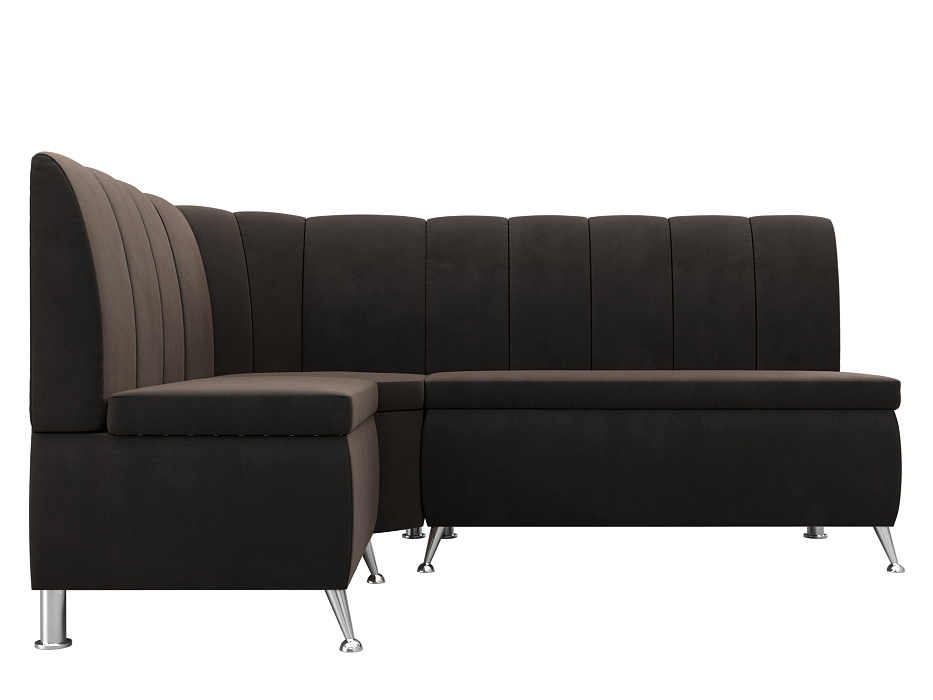 Диван кухонный угловой Кантри левый угол (seven 727 коричневый)