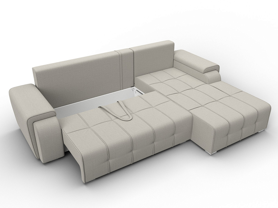 Диван угловой Лига-121 правый угол (амур 02 бежевый)