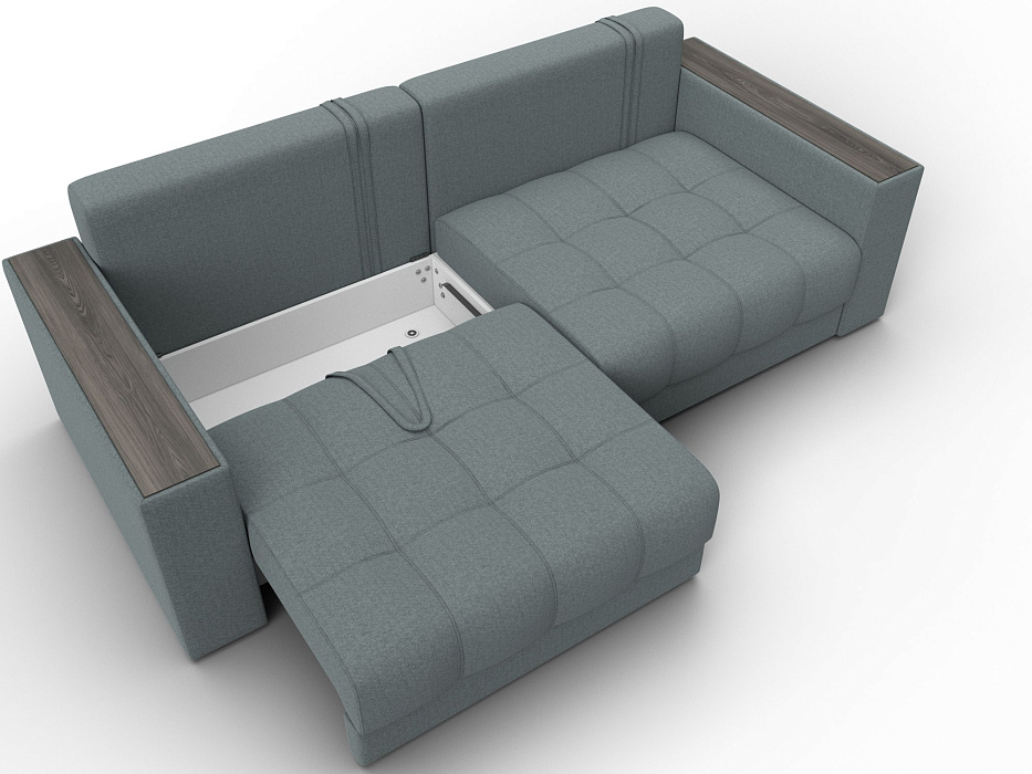 Диван прямой с декором Лига-049 НПБ (амур 07 серый)