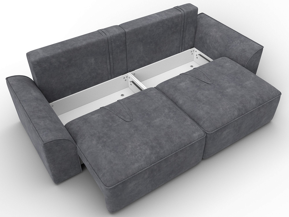 Диван прямой Лига-048 НПБ (brut 16 темно-серый)