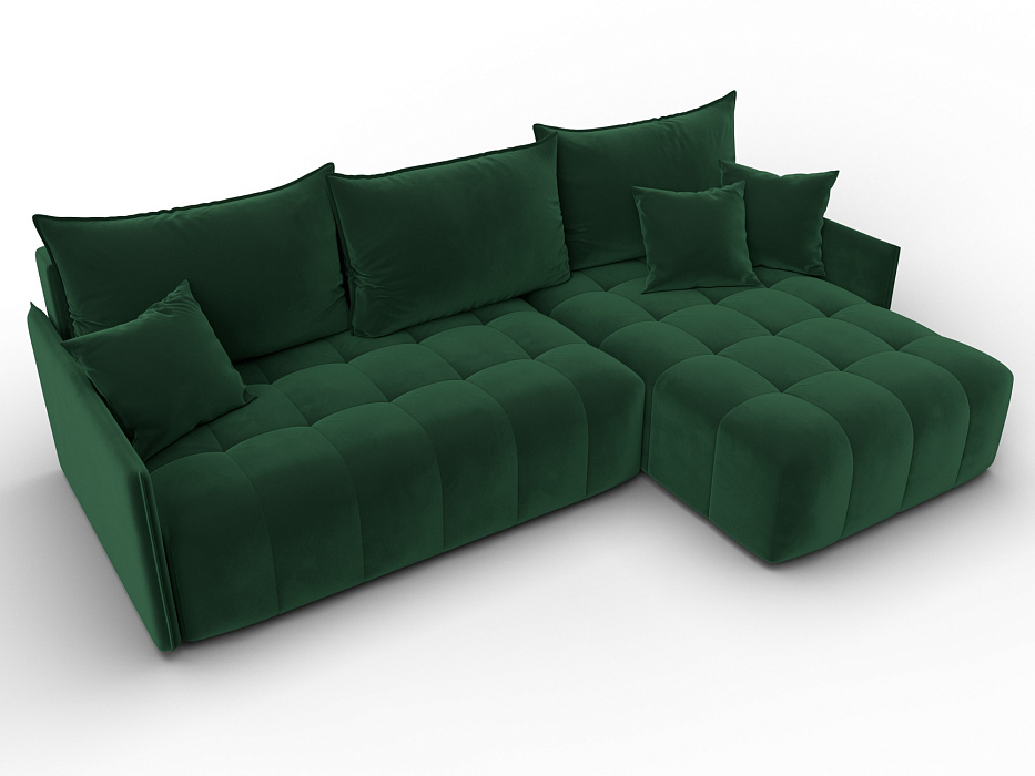Диван угловой Лига-054 НПБ угол универсальный (seven 626 зеленый)
