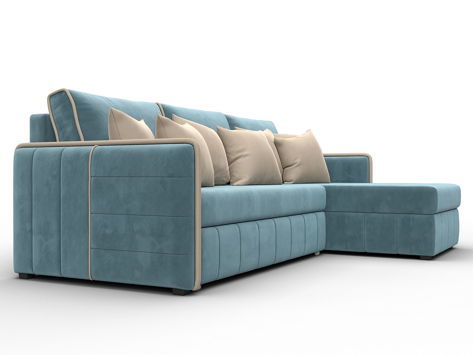 Диван угловой Лига-078 угол универсальный (seven 113 бирюзовый;seven 729 бежевый)