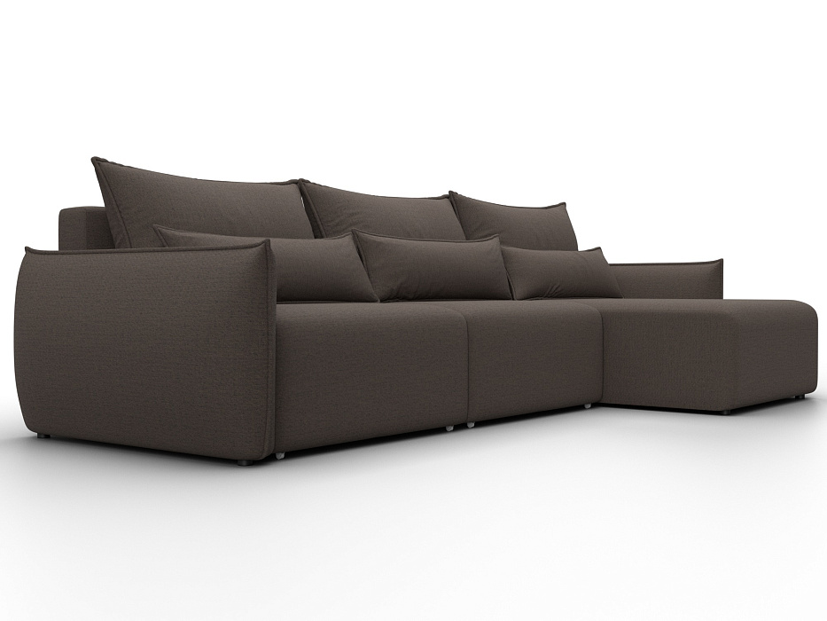 Диван угловой Лига-051 НПБ Лонг угол универсальный (амур 05 коричневый)