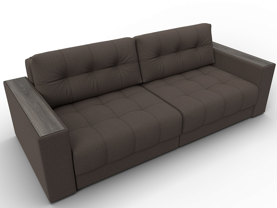 Диван прямой с декором Лига-049 НПБ (амур 05 коричневый)