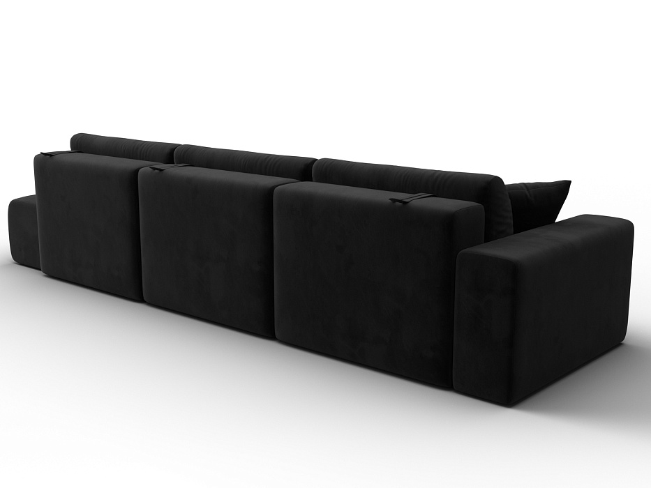 Диван прямой Лига-036 НПБ Модерн Лонг подлокотник слева (seven 35 черный)