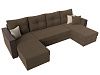 П-образный диван Валенсия (коричневый\бежевый цвет)