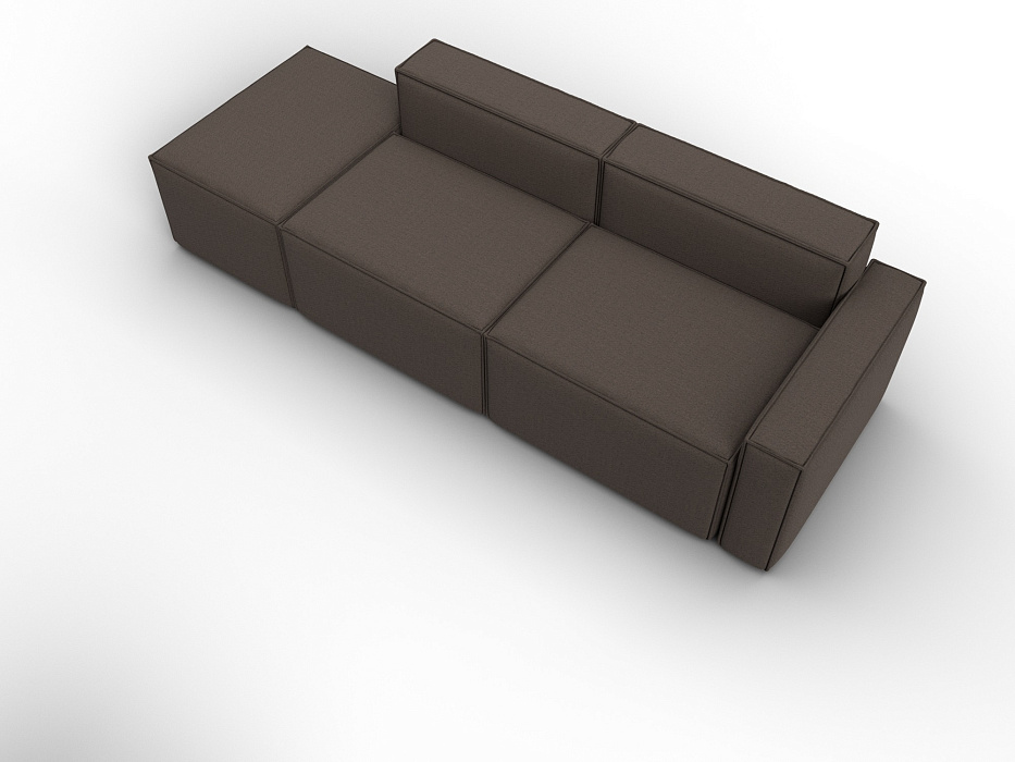 Диван угловой модульный Лига-063 угол правый (амур 05 коричневый)