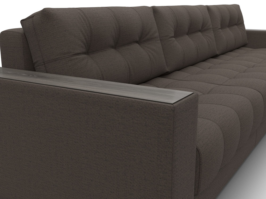 Диван угловой с декором Лига-049 НПБ Лонг (амур 05 коричневый)