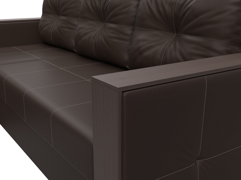 Диван угловой Валенсия Лайт левый угол (коричневый)