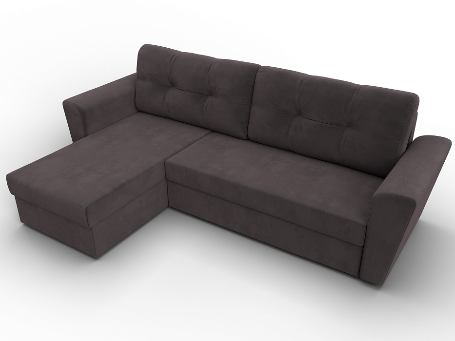Диван угловой Амстердам Лайт левый угол (seven 727 коричневый)