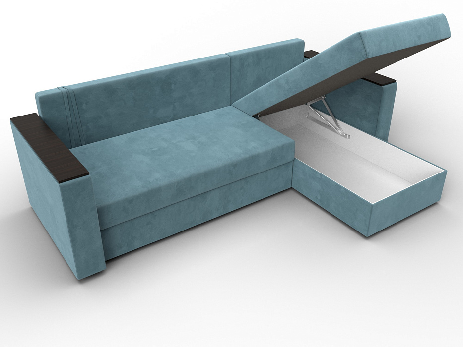 Диван угловой Атланта без стола универсальный угол (seven 113 бирюзовый)