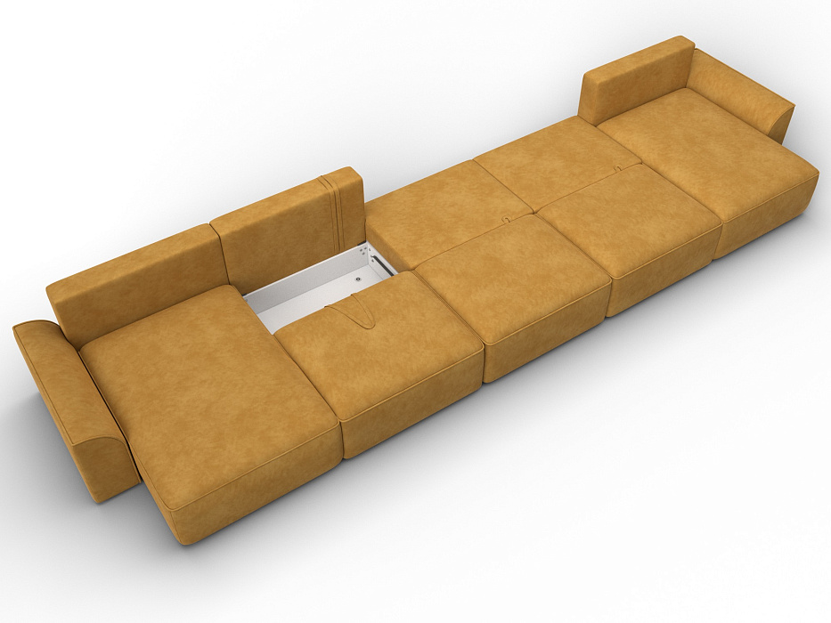 Диван П-образный Лига-048 НПБ МегаЛонг (brut 10 желтый)