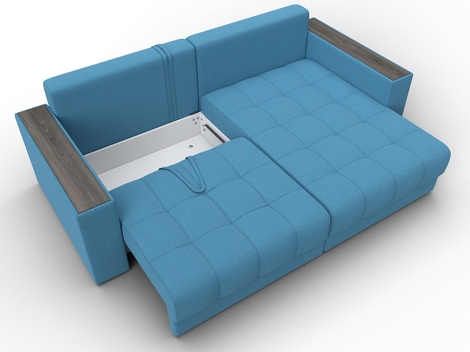 Диван угловой с декором Лига-049 НПБ (амур 10 голубой)