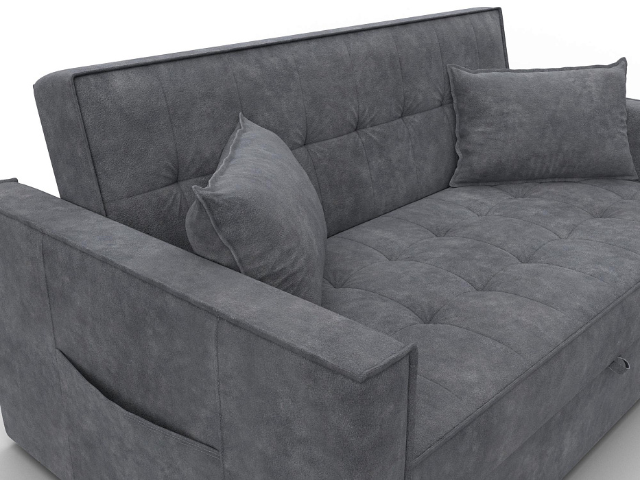 Диван прямой Лига-104 (140) (brut 16 темно-серый)