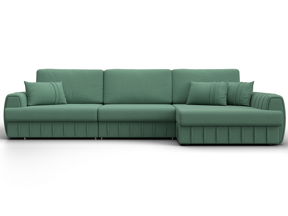 Диван угловой Лига-057 НПБ Лонг угол правый (амур 11 зеленый)