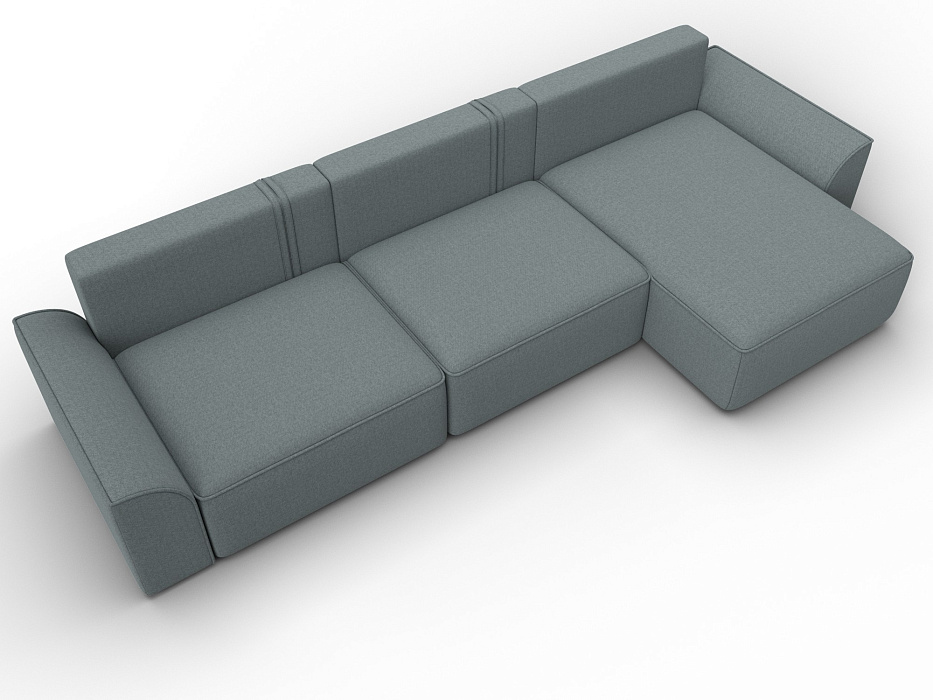 Диван угловой Лига-048 НПБ лонг (амур 07 серый)