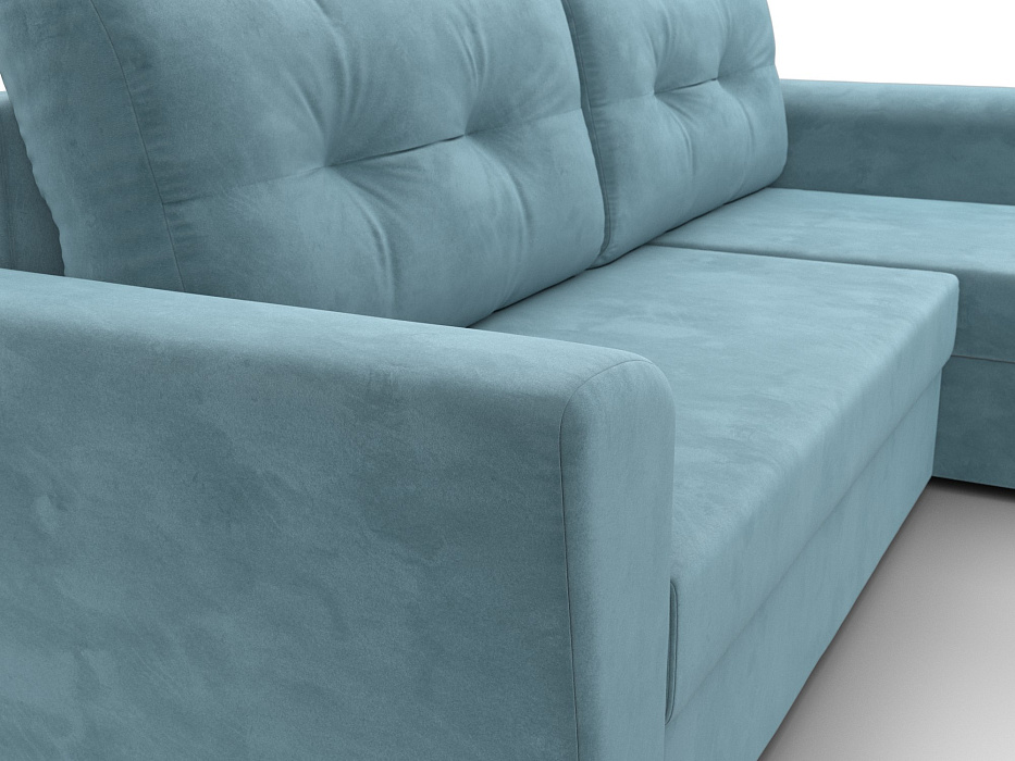 Диван угловой Амстердам Лайт правый угол (seven 113 бирюзовый)