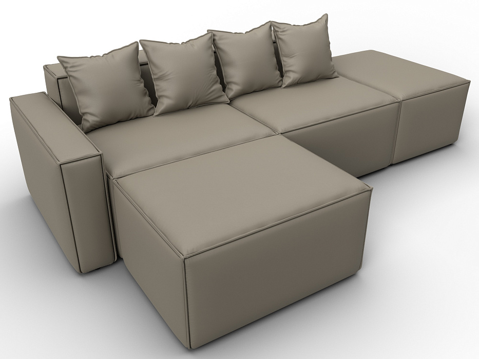 Диван угловой модульный Лига-063 угол левый (grifon 04 бежевый)