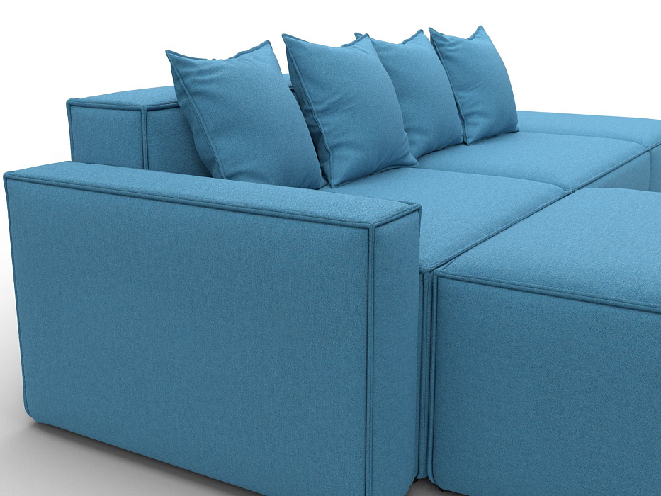 Диван угловой модульный Лига-063 угол левый (амур 10 голубой)