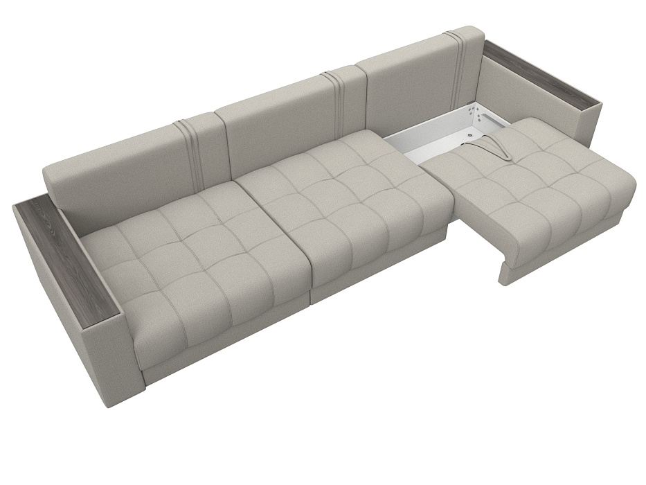 Диван прямой с декором Лига-049 НПБ Лонг (амур 02 бежевый) Диван прямой с декором Лига-049 НПБ Лонг (амур 02 бежевый)