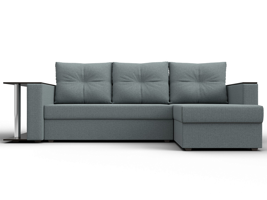 Диван угловой Атланта со столом правый угол (амур 07 серый)