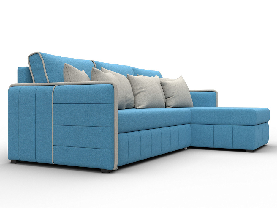 Диван угловой Лига-078 угол универсальный (амур 10 голубой/амур 02 бежевый)