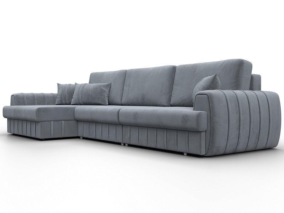 Диван угловой Лига-057 НПБ Лонг угол левый (tower 10 серый)